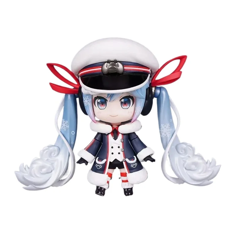Hatsune Miku Snow Miku Nendoroid 1800 Q Version Posable Interchangeable Face Boxed PVC Figure Toy Desktop Collectible Doll Gift view 6