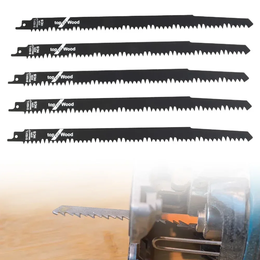 1pc 12in S1531 BI-Metal Reciprocating Saw Blades Handsaw Multi Saw Blade For Pruning Cutting Wood Metal Plastic Board Sawblade