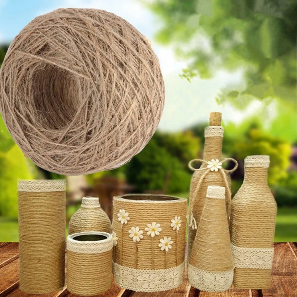 

100m Jute Rope Natural Hemp Cord Twine String for DIY Craft Projects Wedding Birthday Party Home Decoration Gardening Gift