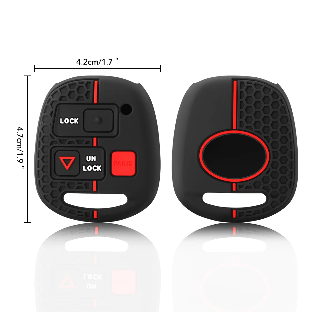 Keychain For Toyota FJ Cruiser Land 2008-2014 Yaris Echo For Lexus ES GS LS IS RX SC LX RX400h Silicone 3 Buttons Car Key Case view 5