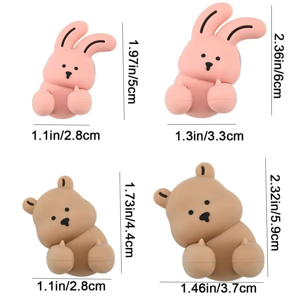 Silicone Bunny Toothbrush Holder Wall-mounted Suction Cup Shaver Wire Storage Hook Cartoon Rabbit Bear Toothbrush Holder