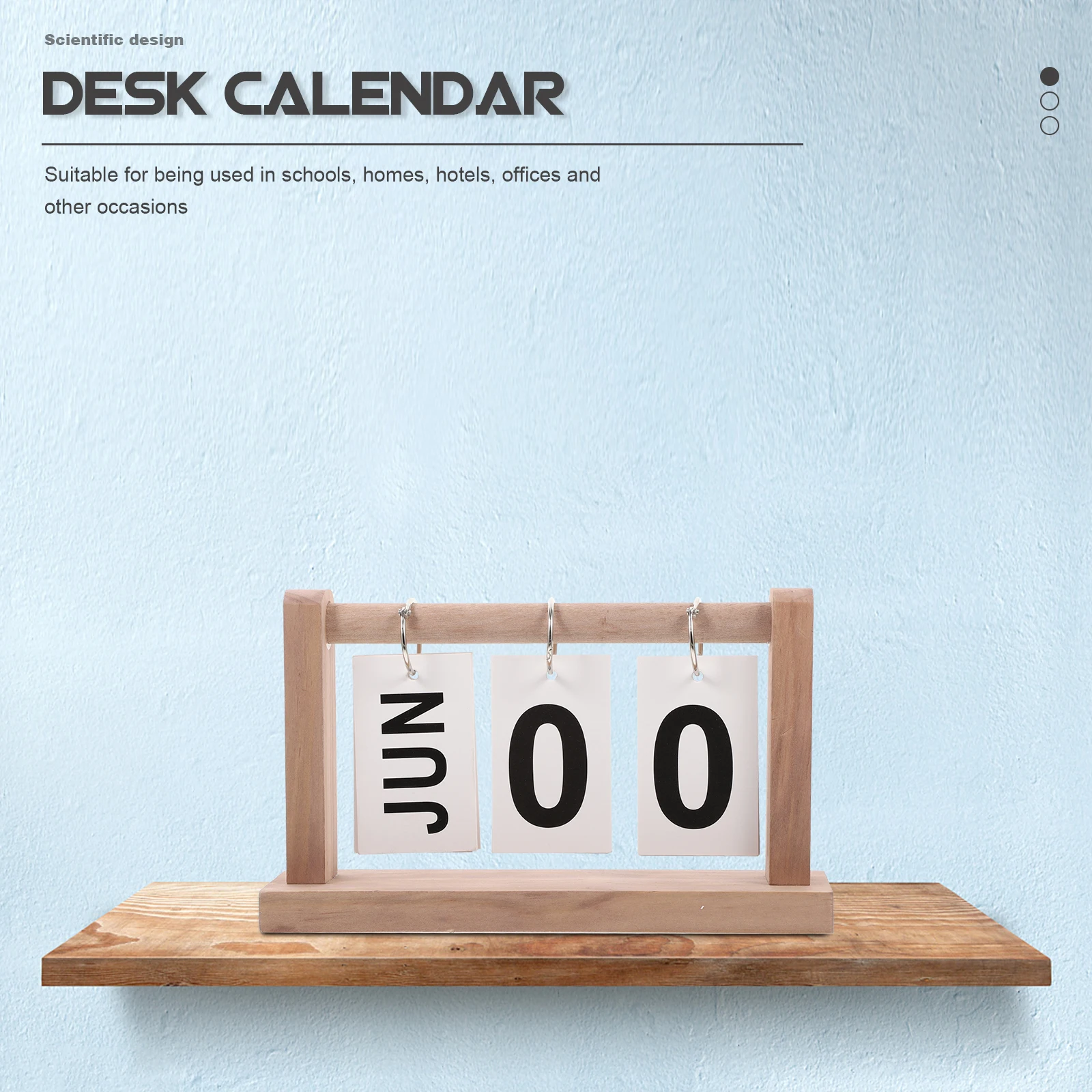 

Retro Wooden Desk Calendar Creative Reusable Yearly Flip Perpetual Standing Cute Office Decoration Table Top Ornament