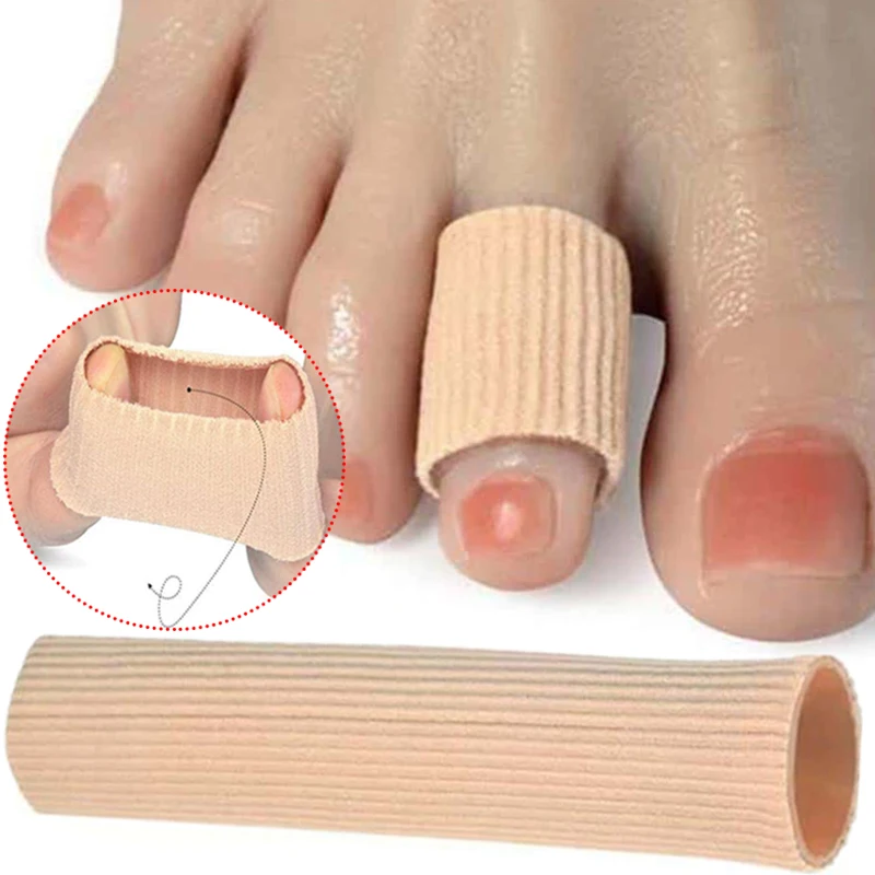 15cm Silicone Tube Toe Gel Protector Cover Finger Toe's Fabric Gel Bandage Corns Blisters Calluse Pain Relief Soft Pads Insoles