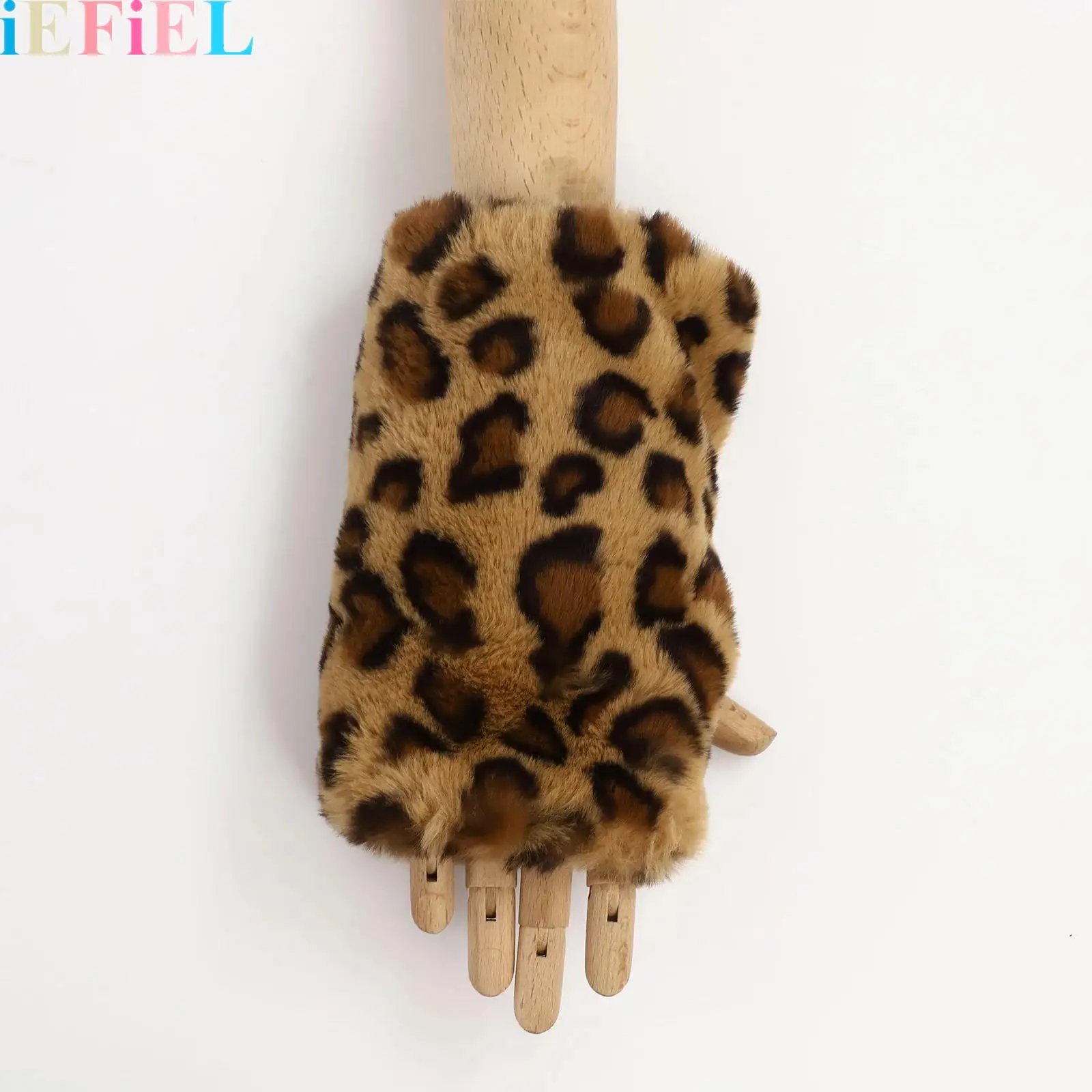 

1 Pair Gloves Windproof Warm Gloves Cute Fingerless Hand Warmer Gloves Wrist Warmer with Thumb Hole for Women