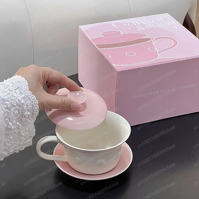 طقم أكواب وصحن بغطاء للمقهى، كوب قهوة عالي القيمة مطلي بالكهرباء، كوب سيراميك بتصميم مطعم الفندق