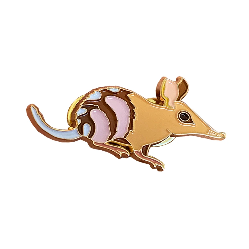 

Factory Fun Little Mouse Lapel Pin Wholesale Manufacturer Smart Little Mouse Design Fashion Gold Metal Zinc Alloy Badge For Gift