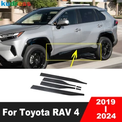 Side Door Body Trim For Toyota RAV4 RAV 4 2019 2020 2021 2022 2023 2024 Carbon Door Panel Streamer Molding Strip Car Accessories