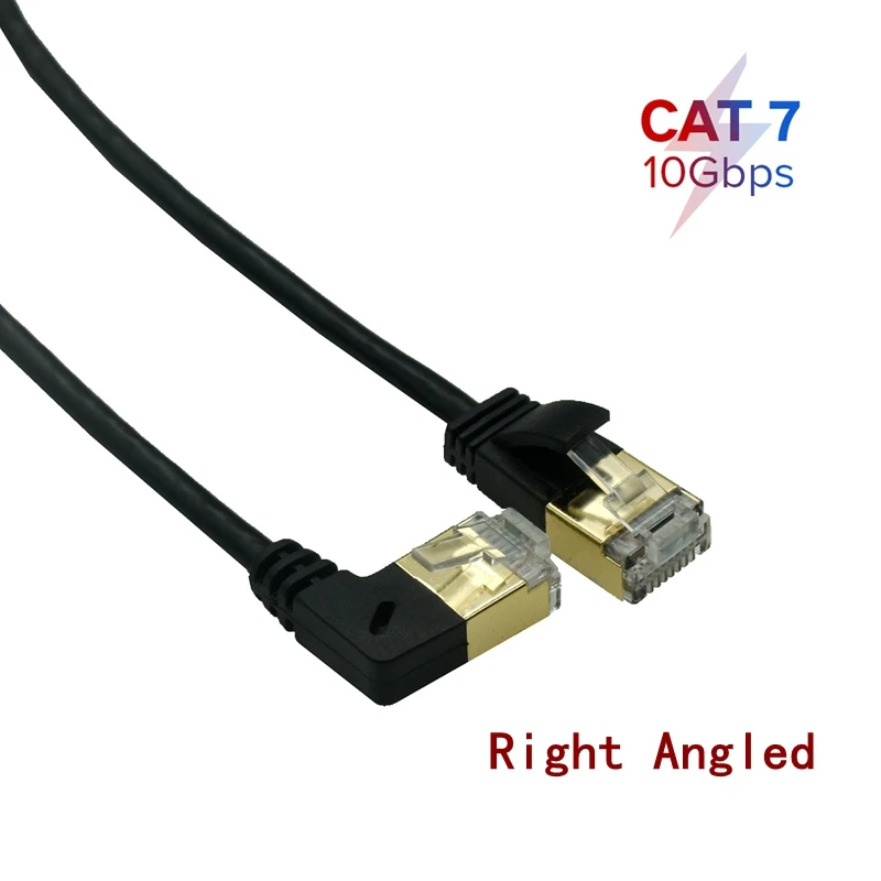 90 stopni RJ45 kabel Ethernet Cat7 RJ45 Lan 10Gb kabel STP Internet 5m 10m 20m 30m kabel krosowy do PC Router Laptop