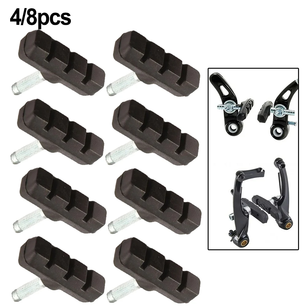 4/8 Bikes Brakes Ultra-lightweight Black For Pads Block 55mm Thread Post Blocks V-brake Shoes Road Car Brake Pads