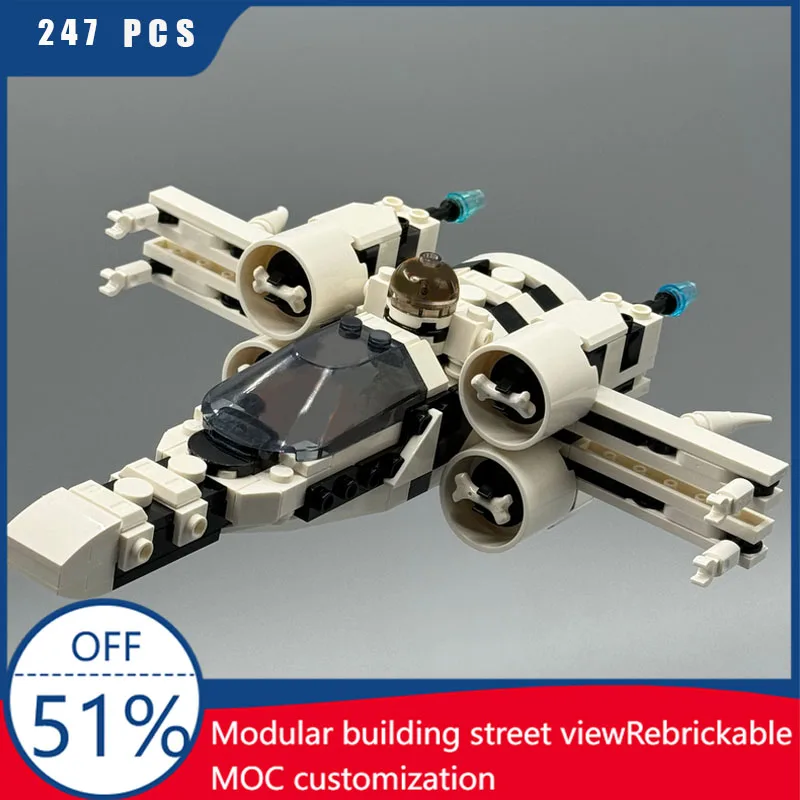

247 шт. MOC Star Battle боевой самолет строительные блоки кирпичи Diy креативная сборка развивающие игрушки для детей подарок на Хэллоуин