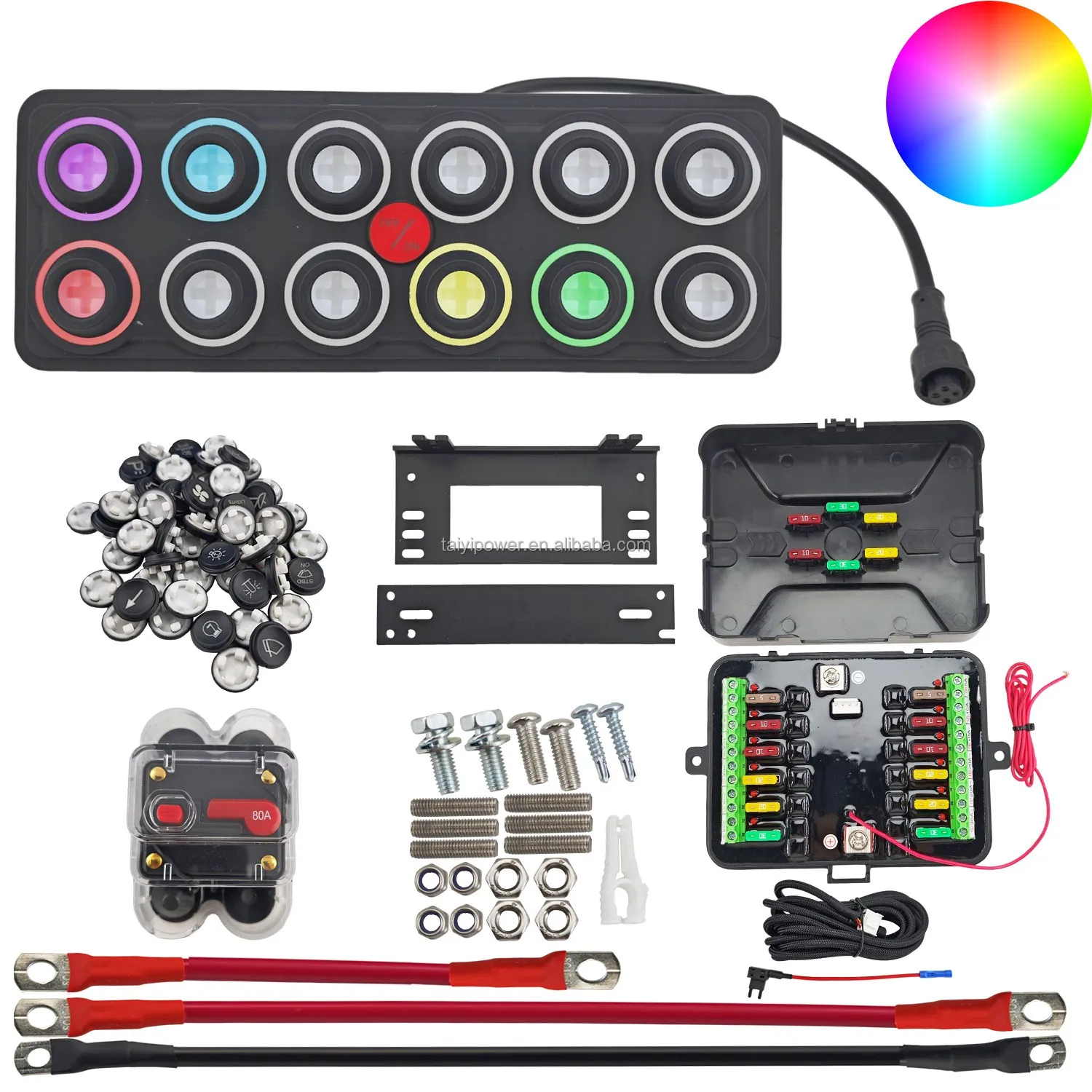 6 touch control toggle switch panel 12/24V 60A SSR circuit control relay box for automotive pickup