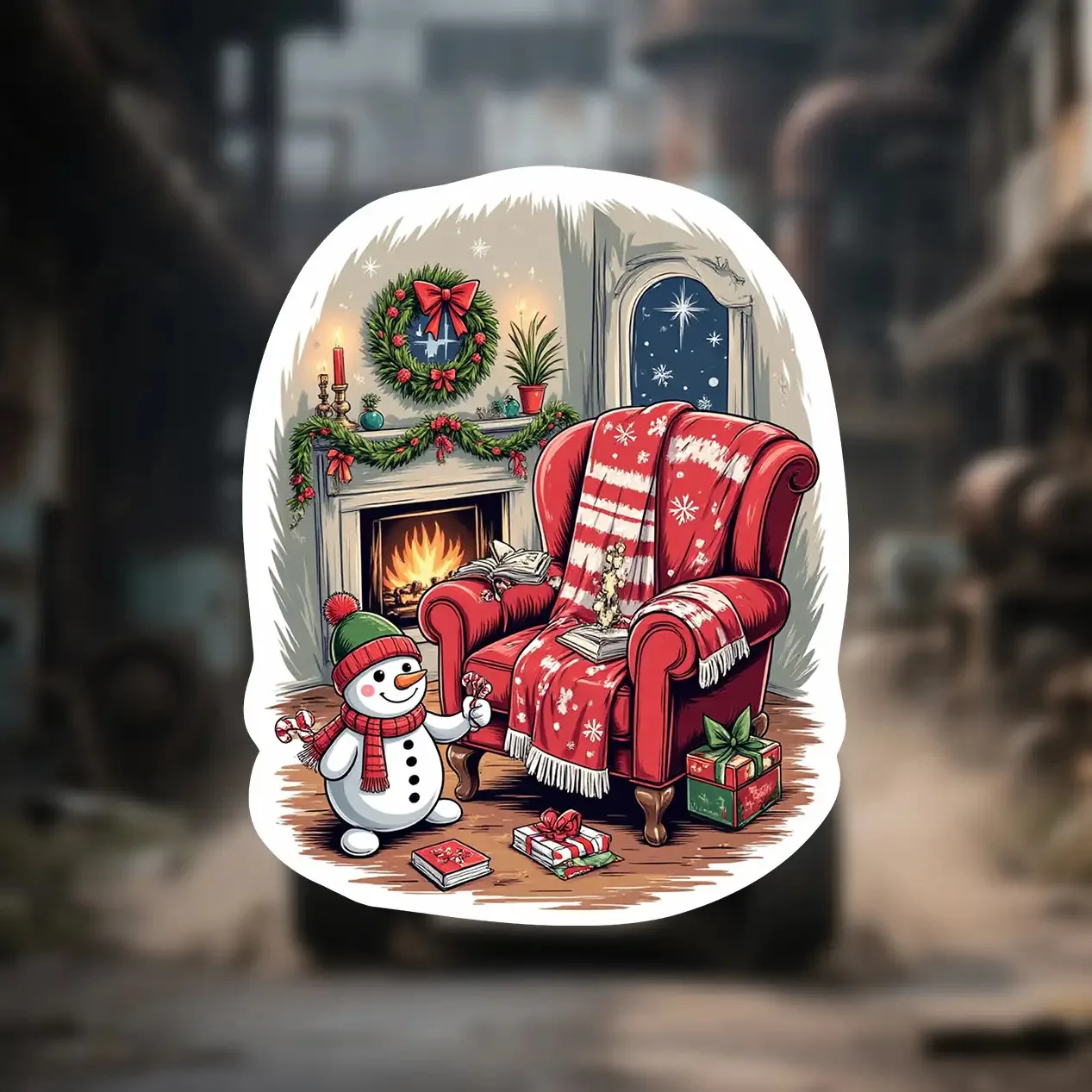 

Holiday Vinyl Sticker Waterproof Car Bumper Decal Laptop Motorcycle Decoration Durable Seasonal Gift