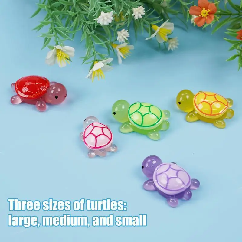 1Pcs Aquarium Decoration Luminous Turtle Home Decor Landscaping Resin Crafts Turtle Garden Fish Tank Miniatures Accessories