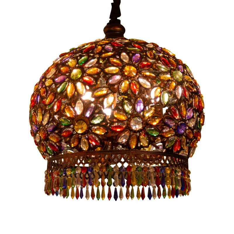 Bohemian chandelier LED lamp Classical art living room Qingba B & B cafe Villa bakery lamp