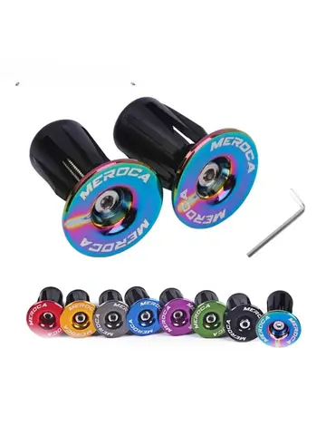 1 Pair Mountain Road Bike Handlebar End Plugs Aluminum Alloy Handle Bar End Cap BMX MTB Bike Grip Cover Bicycle Accessories