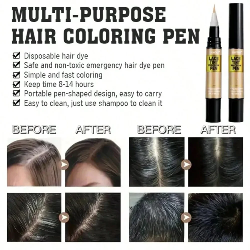 كونسيلر بعقدة شعر مستعار لشبكة الدانتيل، قلم صبغ الدانتيل للشعر المستعار، عصا معالج للشعر المستعار، الجزء الأمامي والجزء الأمامي والخط الشعري، محمول #2