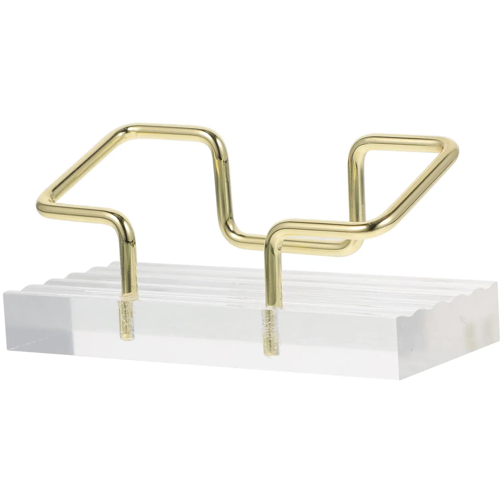 Business Card Holder Acrylic Metal Desk Organizer Large Capacity Sturdy Practical Modern Sleek Compact Office Card Case