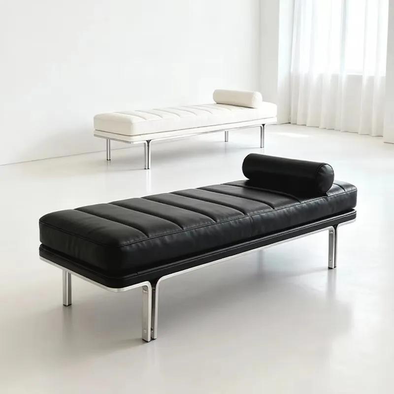 

High-end modern simple leather living room lazy sofa leisure chair home bench