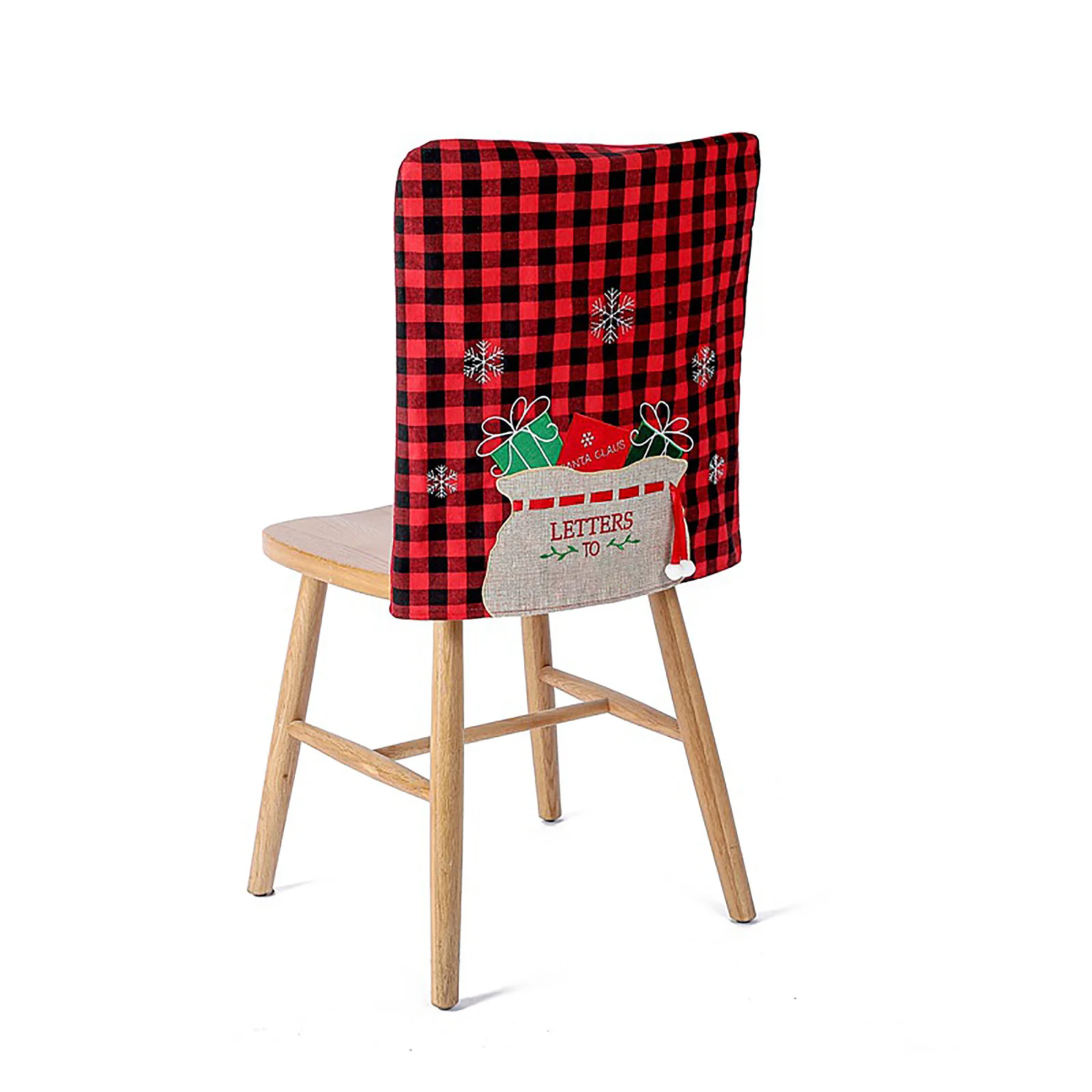 Christmas Chair Cover Home Textile Products Decorations Fashion Plaid Envelope Shape Washable Lattice Red Christmas Decoration