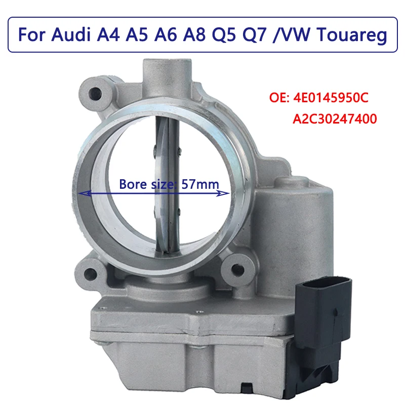 New Throttle Body For Audi A4 A5 A6 A8 Q7 VW Phaeton Touareg 2.7 3.0 TDI Throttle Valve 4E0145950C 4E0145950D 4E0145950F