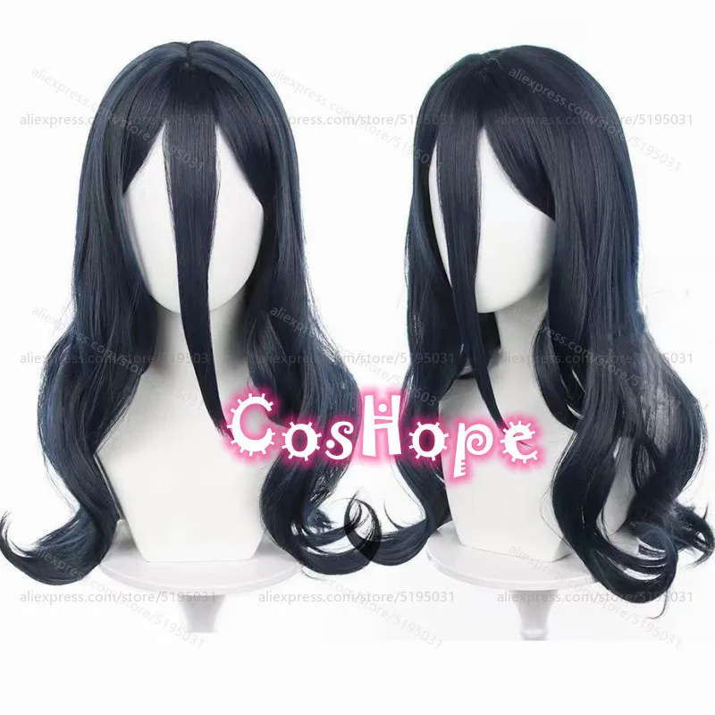 

Kyotaro Sugishita Cosplay Wig Unisex 60cm Long Curly Wave Navy Blue Wig Cosplay Anime Wigs Heat Resistant Synthetic Wigs