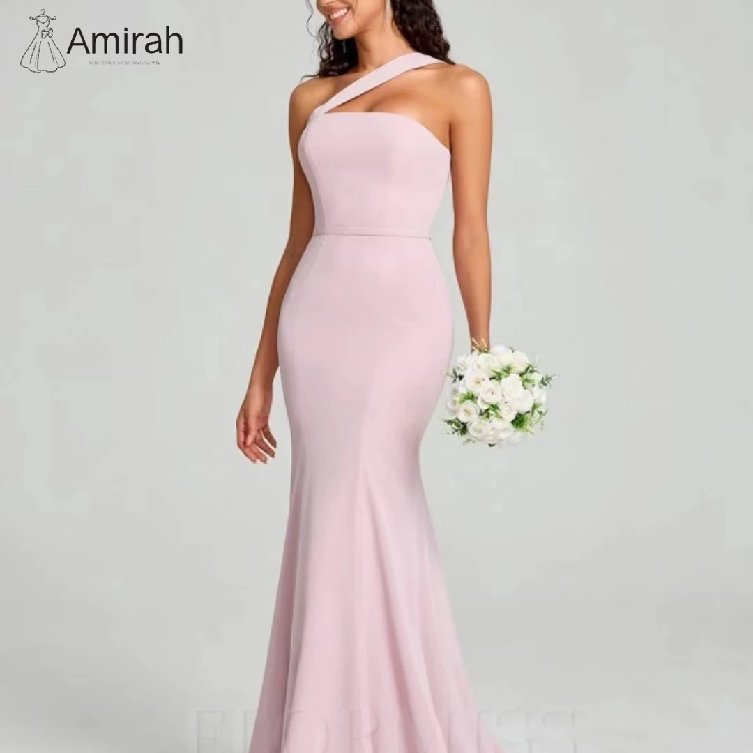 Amirah ذيل السمكة فساتين الحفلات الأنيقة للمرأة الزفاف الوردي المرأة فستان سهرة 2025 مخصص فساتين لحضور الحفلات الموسيقية الفاخرة الكرة ثوب