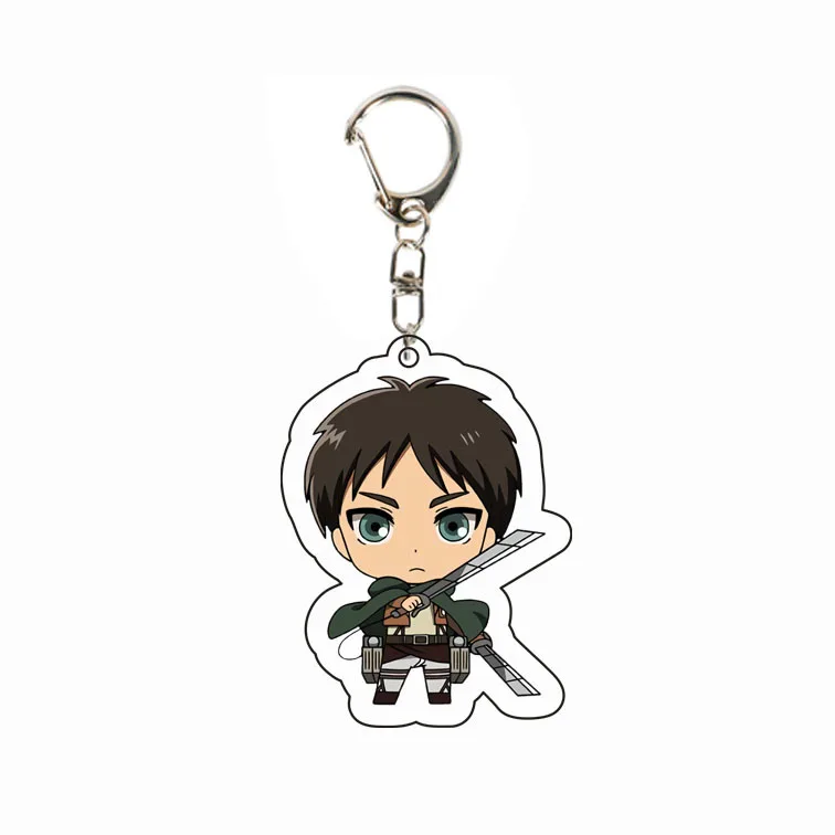 أنيمي هجوم على تيتان الاكريليك قلادة Shingeki No Kyojin المفاتيح اليابان مانغا حلقة رئيسية على ظهره مفتاح سلسلة تأثيري لعبة Keyrings #4