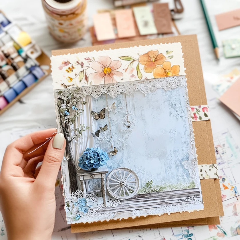 36 Lembar Kertas Scrapbook Ukuran 6x6 Inci: Pola Seni Vintage, Ideal untuk Junk Journal, Planner, Pembuatan Kartu & Dekorasi DIY