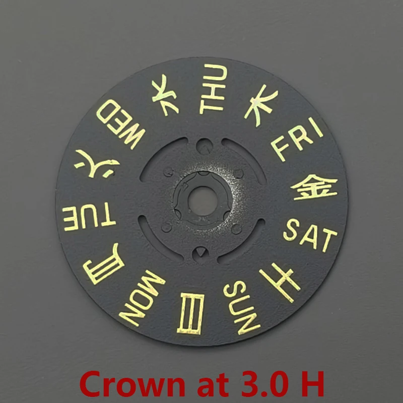 Mod NH35 NH36 Movement Dial Week Wheel Crown at 3.0/3.8/4.1H Fits SKX007 6105 Tuna Watch Movement Repair Week Wheel Parts
