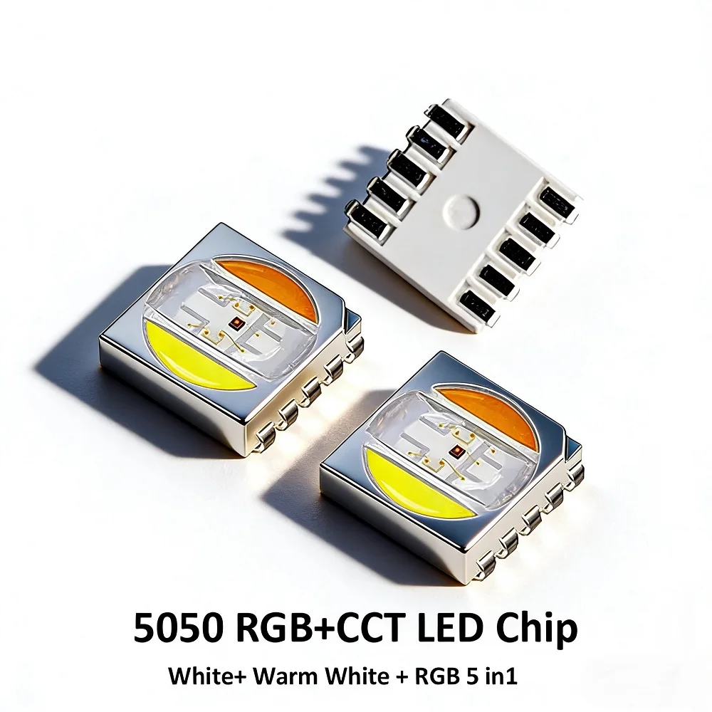 SMD 5050 RGB+CCT 10Pin LED Chip 5050 RGBW WW  light beads 5050  Beads White+ Warm White + RGB 5 in 1 Chip emitting diode