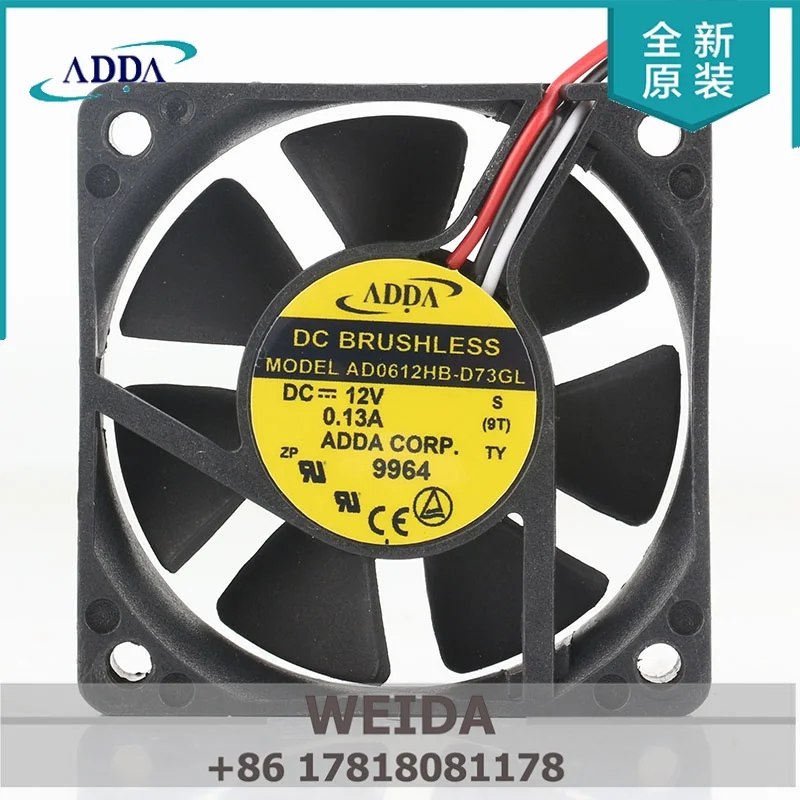 

Вентилятор охлаждения оригинальный новый Тайвань ADDA DC12V 0.13A 5V 24V 48V AC EC 6015 60X60X15MM 6CM с двойным шарикоподшипником для корпуса AD0612HB-D73GL