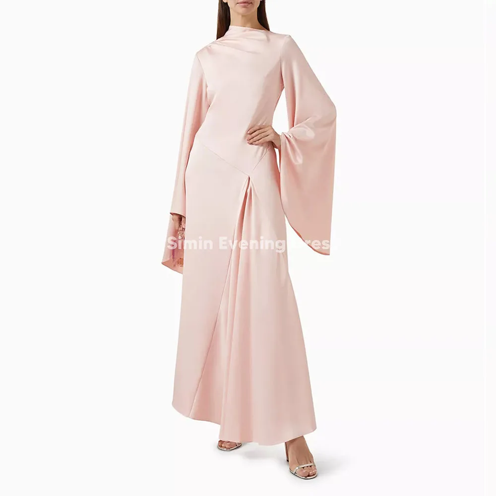 

Simin Women's High-neck Straight Draped Customized Evening Dresses Long Sleeves With Ankle-Length Formal Elegant Dresses 2025