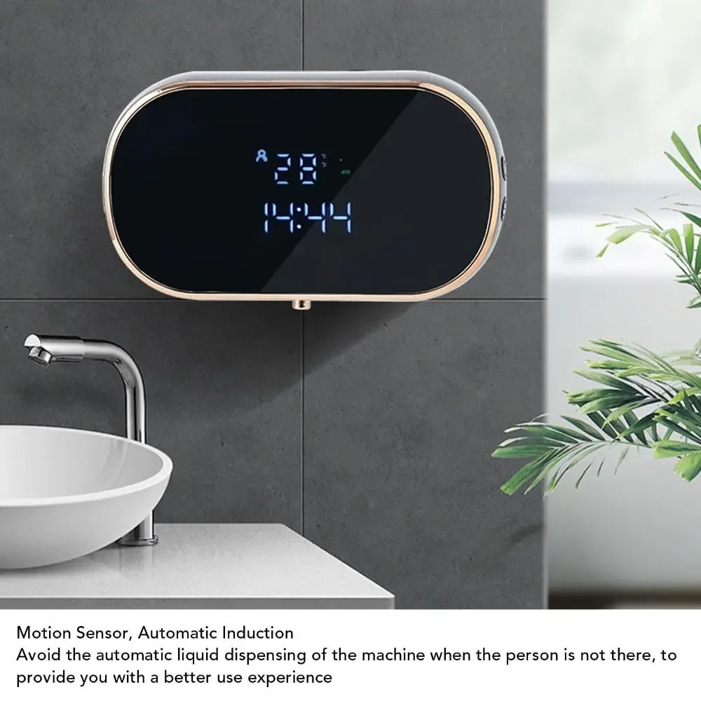 USB Charging Automatic Foam Soap Dispensers ABS Material Rechargeable Touchless Soap Dispenser Wall Mounted Adjustable Gear