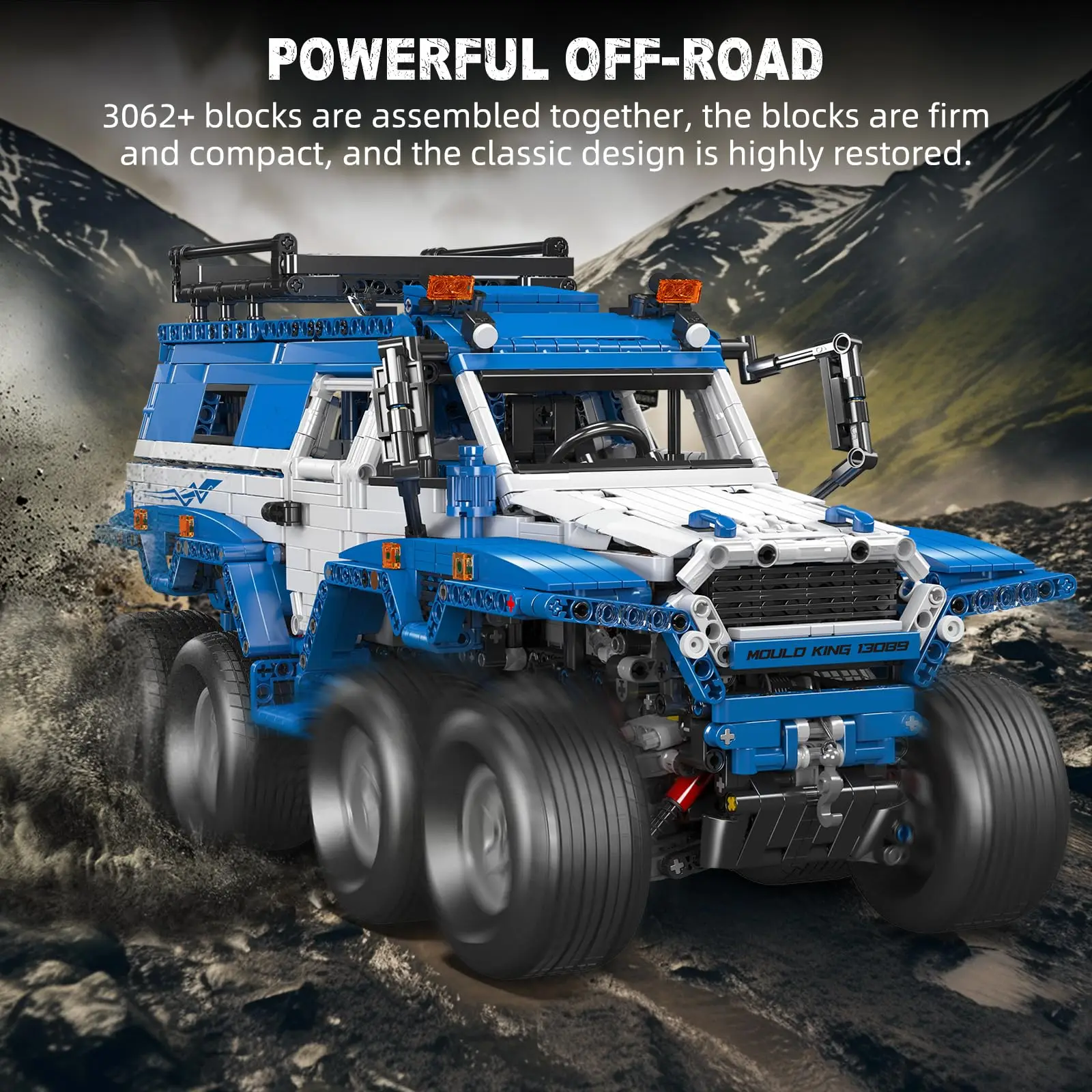 

MK13089 Приложение и моторизованная модель внедорожного грузовика 8x8, комплект для сборки с дистанционным управлением 3062 шт. для взрослых и детей 8+, радиоуправляемая инженерная машина