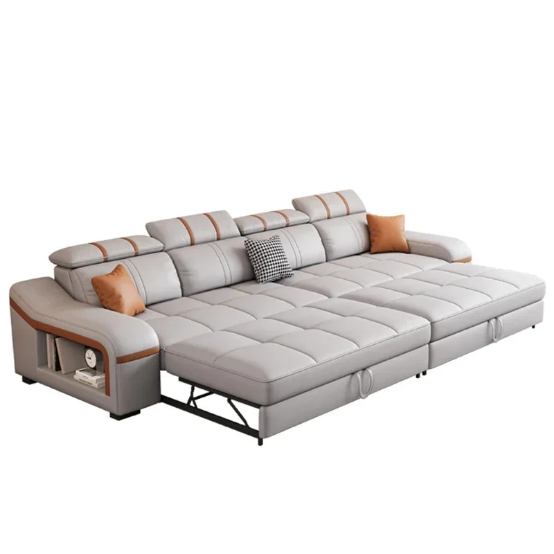 Fabric Modular Sofa Dual-purpose Straight Foldable Japanese Sofa Bed Multifunctional Storage For Three People Home Furniture