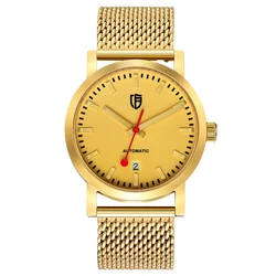 BERNY Watch for Men Automatic Self-Wind Gold Watch Luxury Brand Luminous Mechanical Swiss Track Wristwatch Men 5ATM Watches