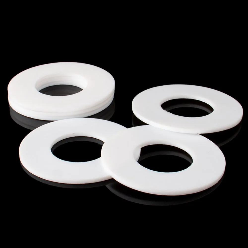 1PCS 18/24/25/32/35/38/43/45/50/55/57/60/65/70/75/80/85-190mm PTFE Flat Washer Gasket Spacer Sealing O Ring Flange Gaskets White