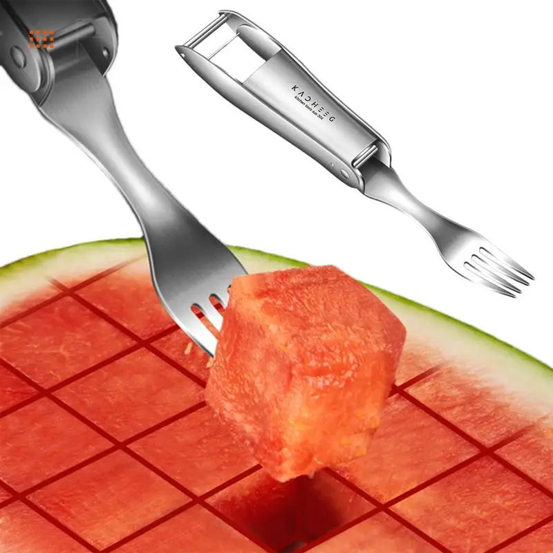 Watermelon Cutter Slicer Stainless Steel Fruit Carving Tools Watermelon Cube Cutter For Cantaloupe Watermelon Home Kitchen tool