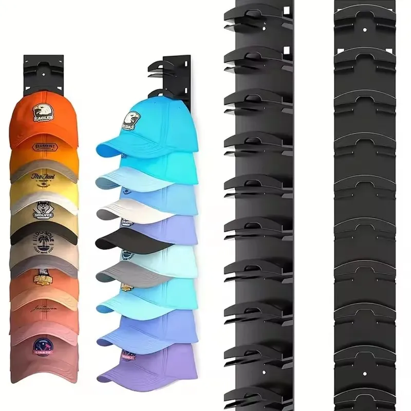 10Grids Wall Mounted Cap Rack Hat Holder Baseball Cap Towel Rack Holder Closet Hanger Storage Organizer Accessories Space Saving
