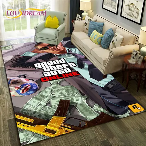 GTA 3D Games Grand Theft Auto Gamer tappeto tappeto per la casa soggiorno camera da letto divano zerbino Decor, tappeto per bambini tappetino antiscivolo