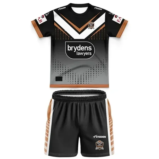 2024 Wests Tigers Kids Kit Home Rugby Jersey Size:16-26 （Print Custom Name Number）