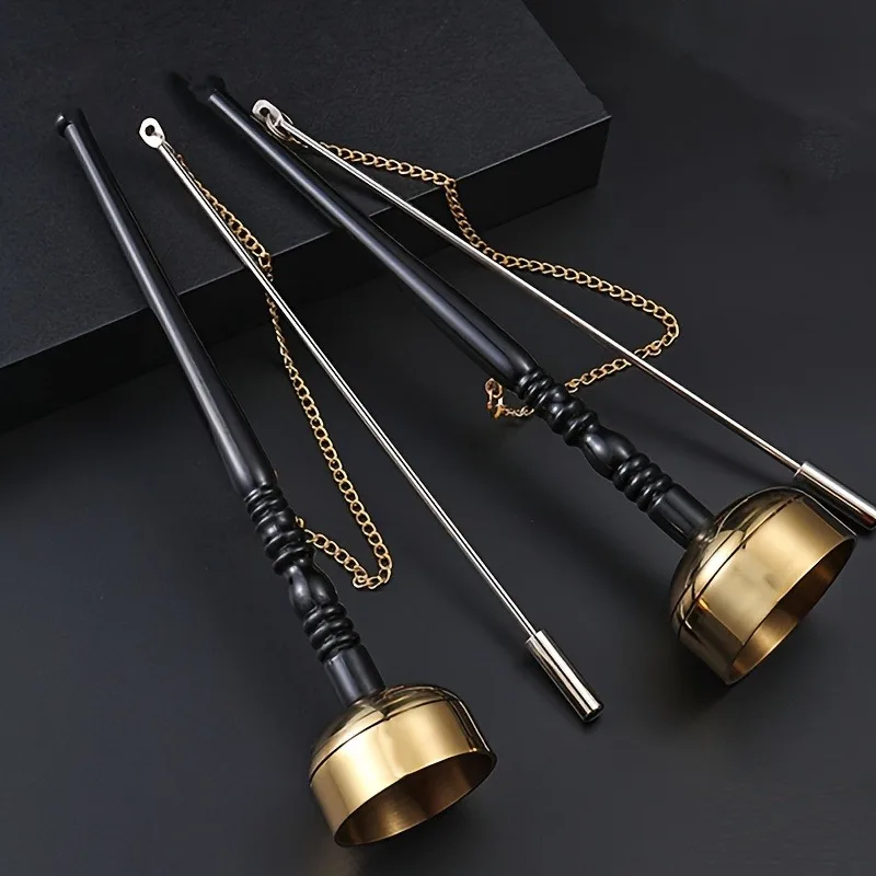 Campana de mano tibetana con mango de madera, cuenco tibetano de latón, campana de meditación y oración, Mantra religiosa, instrumento Musical de cobre