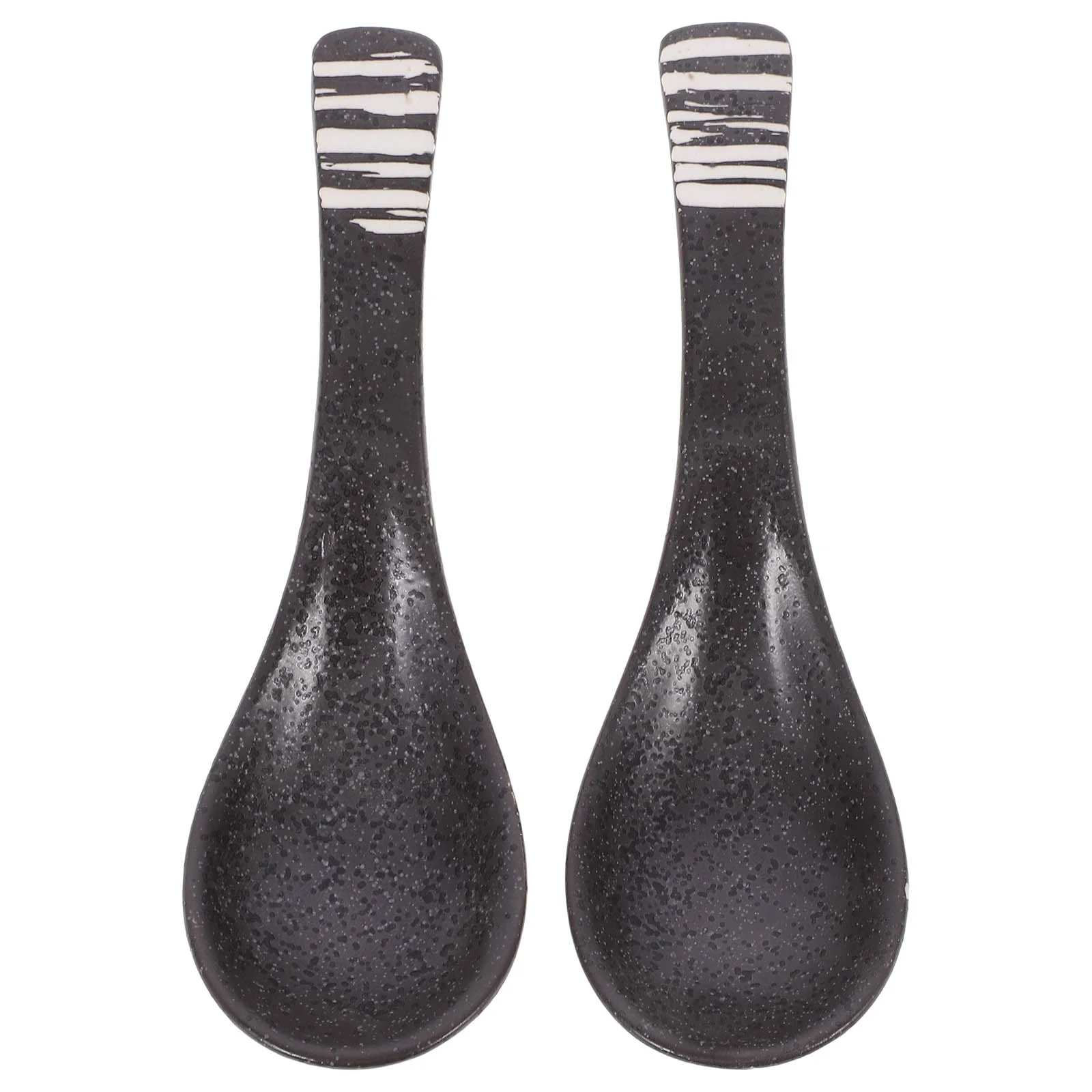 2 Pcs Ceramic Tableware Spoon Soup Dinner Spoons Ramen Vintage Dumpling Food Ceramics Retro