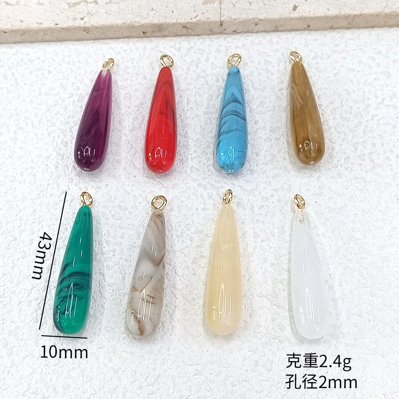 100Pcs Water Droplet Charms Stone Pendant for Jewelry Making DIY Necklace Bracelets Earring Accessories