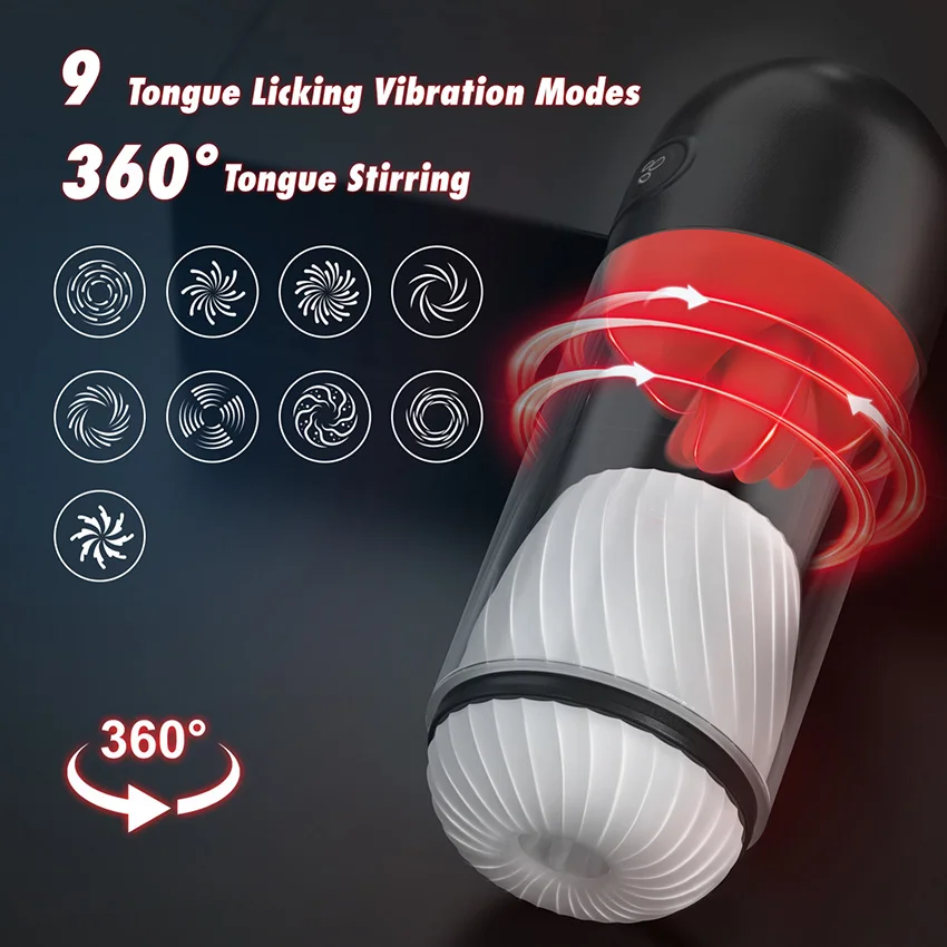 Tongue Pussy Combo Vibrating Licking Male Mastubration Toys Cup Automatic Electric Pocket Pussy Oral Sex Vagina Man Masterbrator