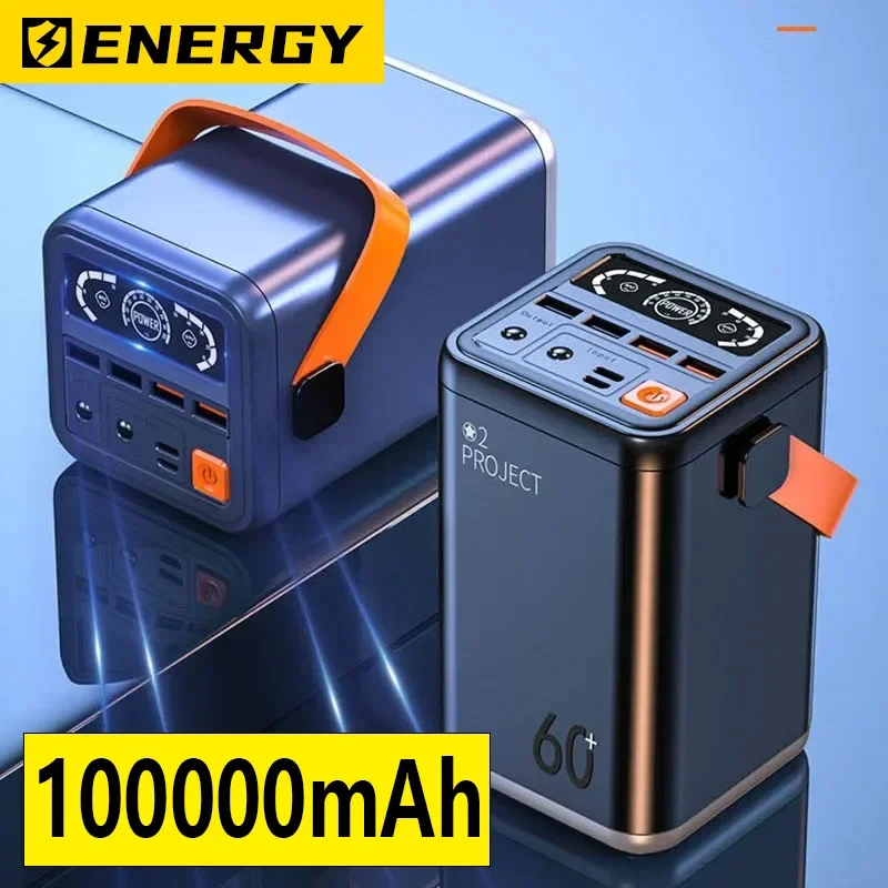 60000mAh Portable Emergency Power Supply Station 65W Fast Charging Outdoor Spare Battery Powerbank For IPhone Xiaomi IPad Laptop