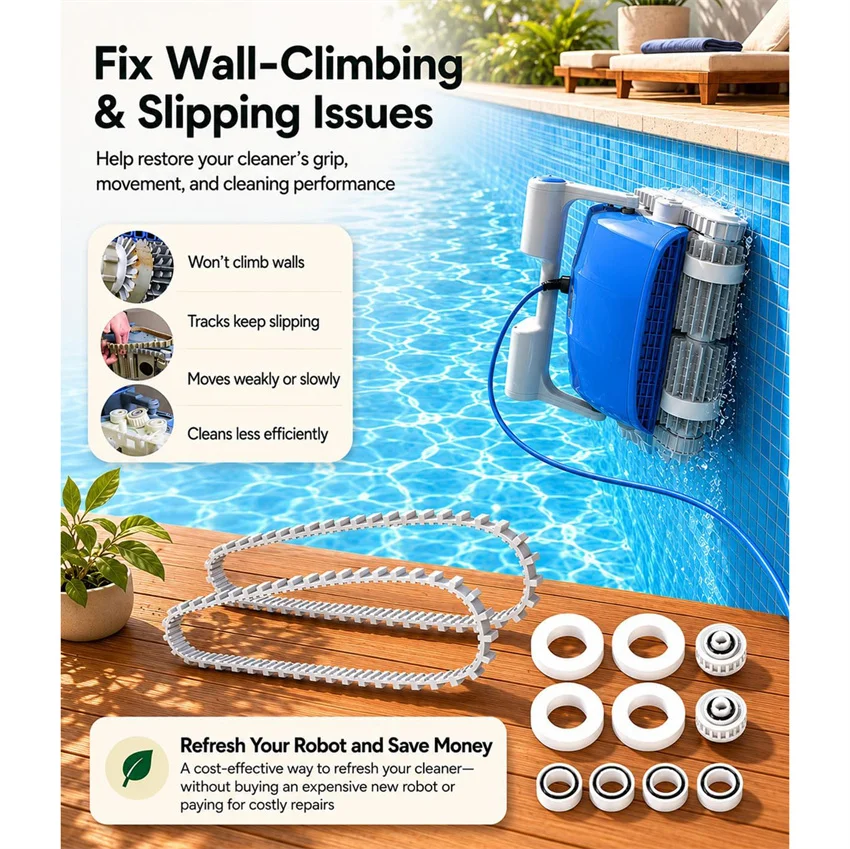 für Maytronics Dolphin Nautilus CC Plus, Premier, M400, M500 Poolreiniger, 9985006-R2 Zahnriemen, 6101611-R4 Kletterringe – Detail 3