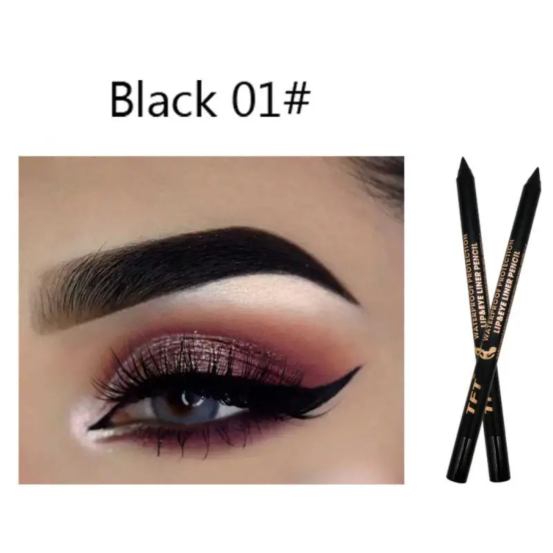 2 in 1 Eyeliner Lip Liner Gel Pen Matte Waterproof Long-lasting Blue Black Brown Easy Wear Eyeliner Lip Liner Gel Pencil Makeup