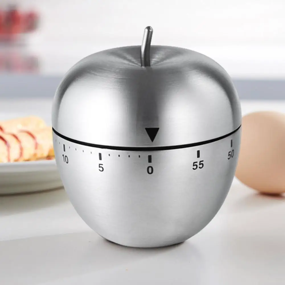 Stainless Steel Kitchen Timer Mechanical Kitchen Timer 60-minute Countdown Alarm Loud 70db Bell Stainless Steel Cooking Timer