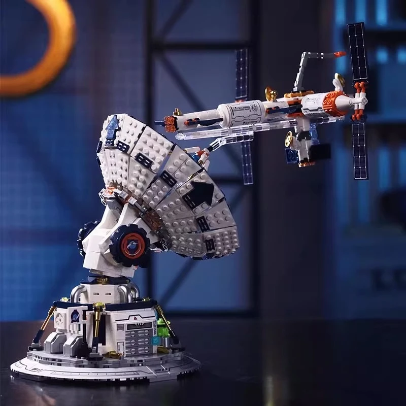 تلسكوب راديو الفضاء اللبنات الكون الخيال الأطفال لغز تجميعها يدويا العصرية لعبة نموذج الحلي هدية عيد ميلاد #4